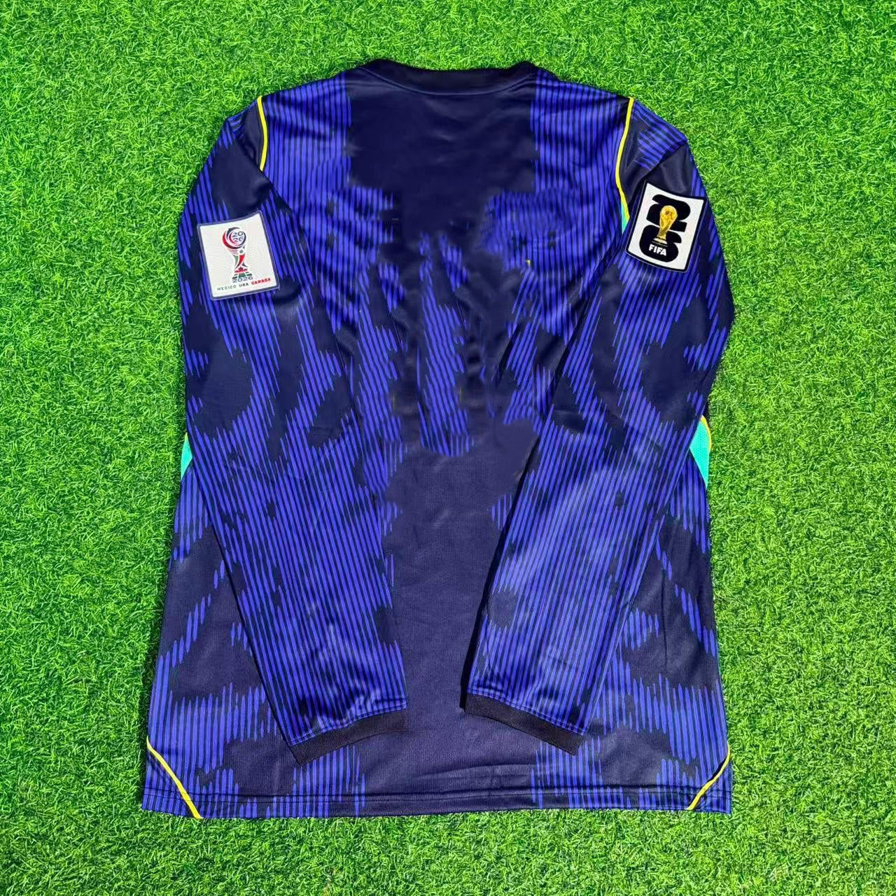 Brazil National Team World Cup 2026 Long Sleeve Away Blue Football Soccer Kit Jersey