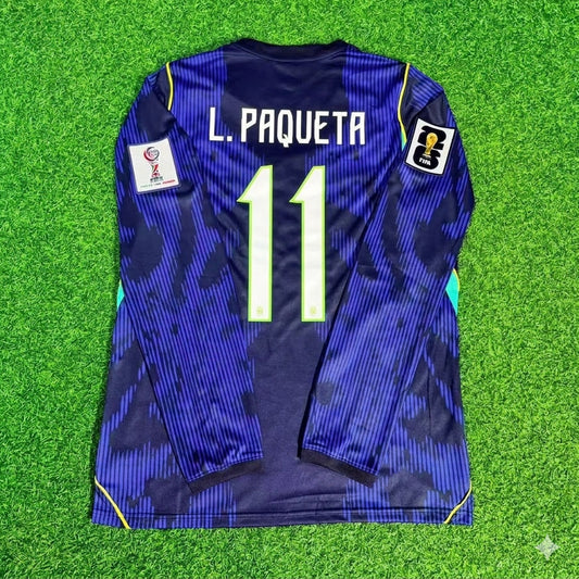 Brasilien Nationalmannschaft WM 2026 Lucas Paquetá Auswärts Blau Fußballtrikot