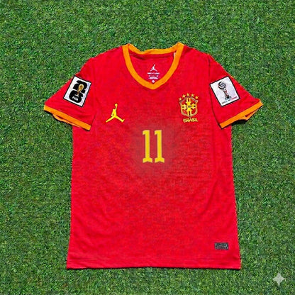 Brazil National Team World Cup 2026 Lucas Paquetá # Red Football Soccer Kit Jersey