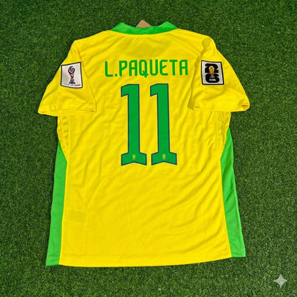 Brazil National Team World Cup 2026 Lucas Paqueta Football Soccer Kit Jersey