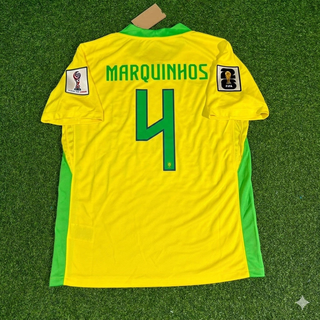 Brazil National Team World Cup 2026 Marquinhos Football Soccer Kit Jersey