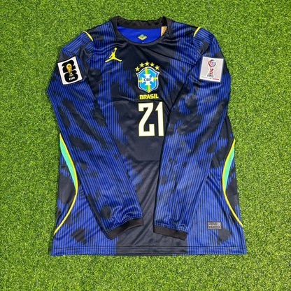 Brazil National Team World Cup 2026 Matheus Cunha # Away Blue Football Soccer Kit Jersey