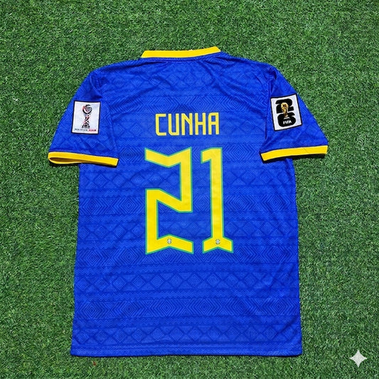 Brasilien Nationalmannschaft WM 2026 Matheus Cunha Blaues Fußballtrikot