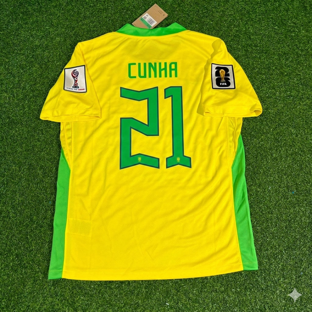 Brazil National Team World Cup 2026 Matheus Cunha Football Soccer Kit Jersey