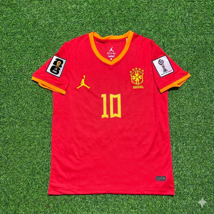 Brazil National Team World Cup 2026 Neymar Jr. # Red Football Soccer Kit Jersey