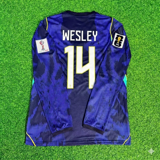 Brasilien Nationalmannschaft WM 2026 Wesley # Auswärts Blaues Fußballtrikot