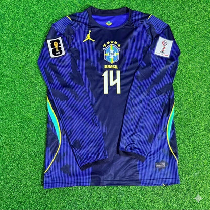 Brazil National Team World Cup 2026 Wesley # Away Blue Football Soccer Kit Jersey
