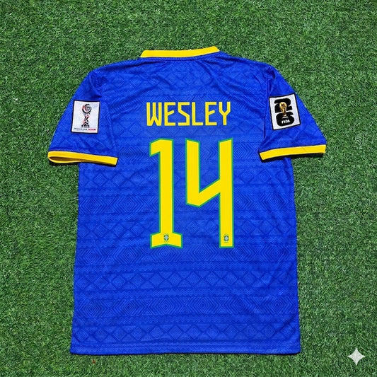 Brasilien Nationalmannschaft Weltmeisterschaft 2026 Wesley Blau Fußballtrikot