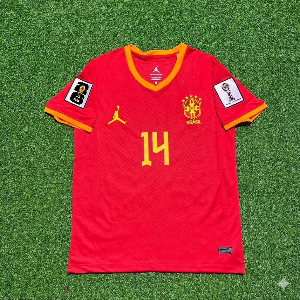Brazil National Team World Cup 2026 Wesley # Red Football Soccer Kit Jersey