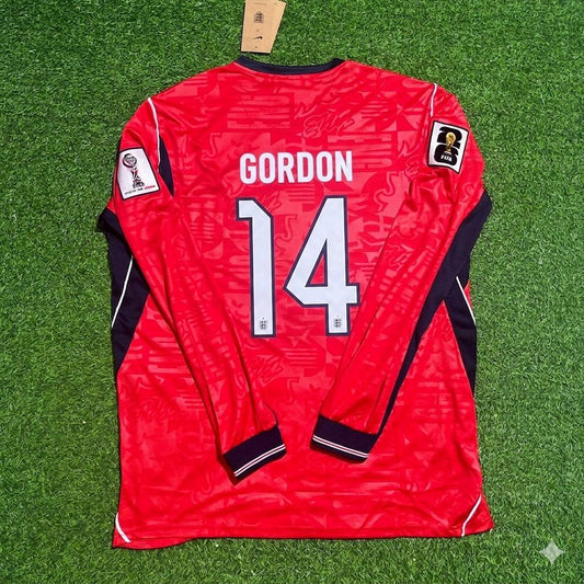 England National Team World Cup 2026 Anthony Gordon Long Sleeve Away Red Football Soccer Kit Jersey