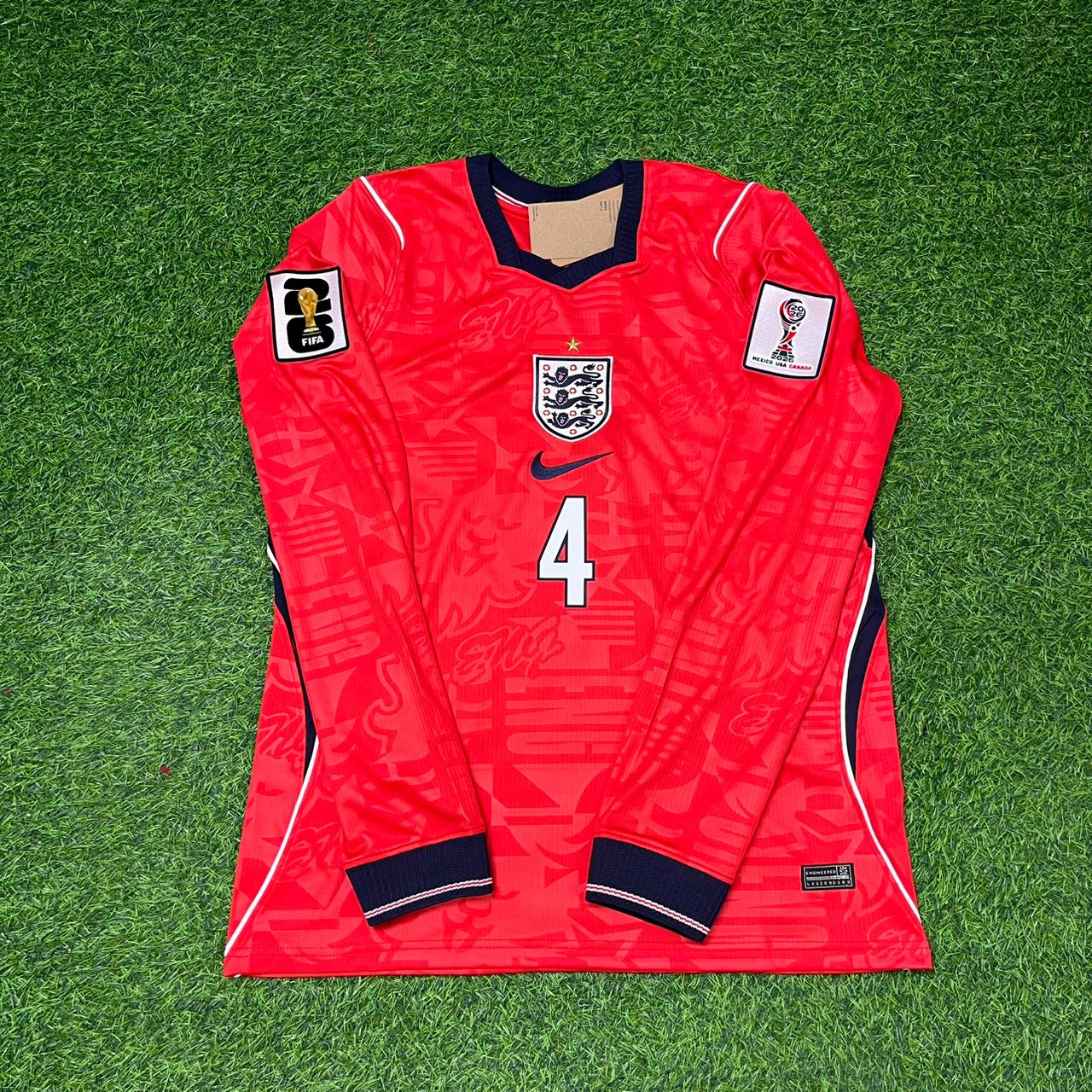 England National Team World Cup 2026 Declan Rice Long Sleeve Red