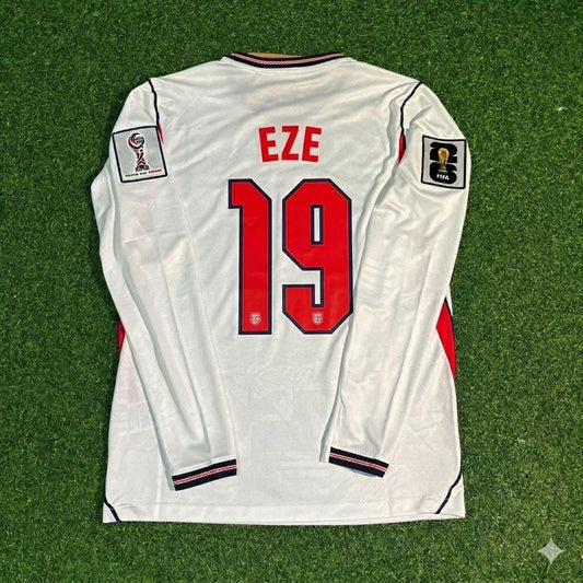 England National Team World Cup 2026 Eberechi Eze Long Sleeve Home White Football Soccer Kit Jersey