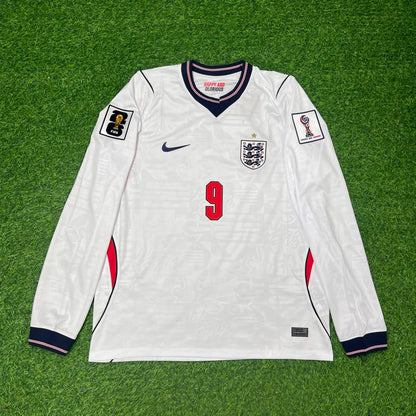 England Nationalmannschaft WM 2026 Harry Kane Langarm Heimtrikot Weiß Fußballtrikot