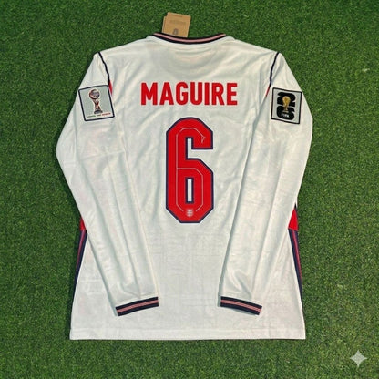 England Nationalmannschaft WM 2026 Harry Maguire Langarm Trikot Home Weiß Fußball-Trikot
