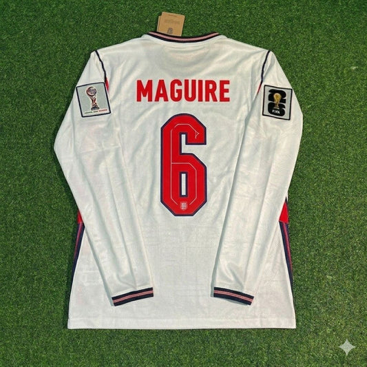England National Team World Cup 2026 Harry Maguire Long Sleeve Home White Football Soccer Kit Jersey