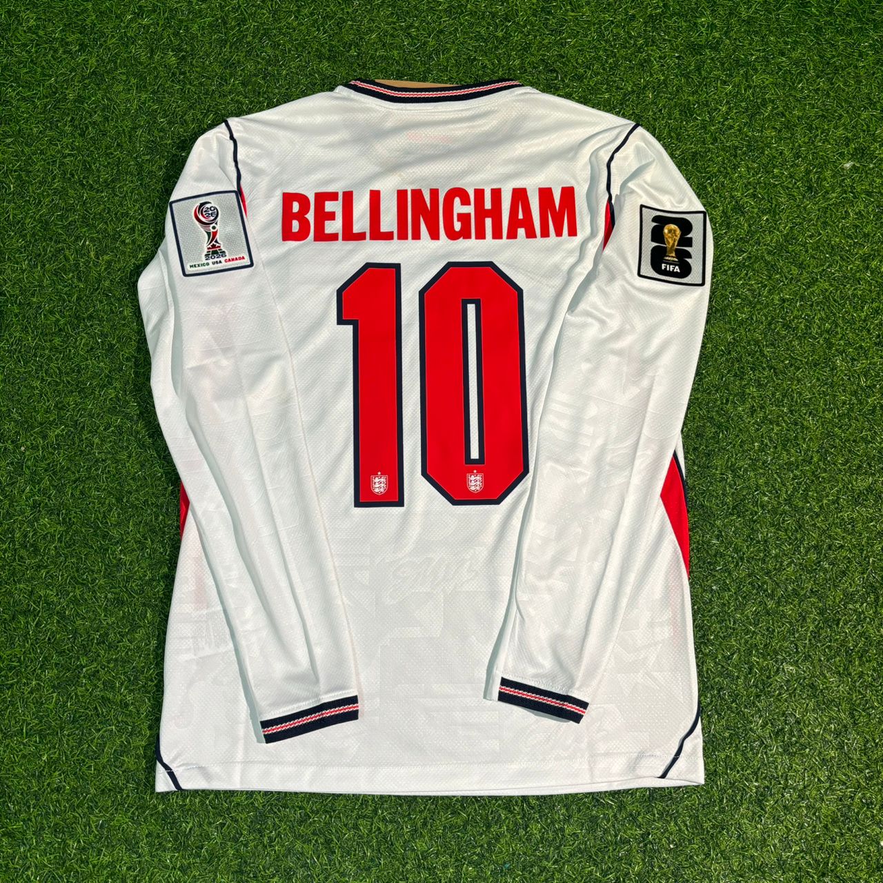 England National Team World Cup 2026 Jude Bellingham Long Sleeve Home White Football Soccer Kit Jersey