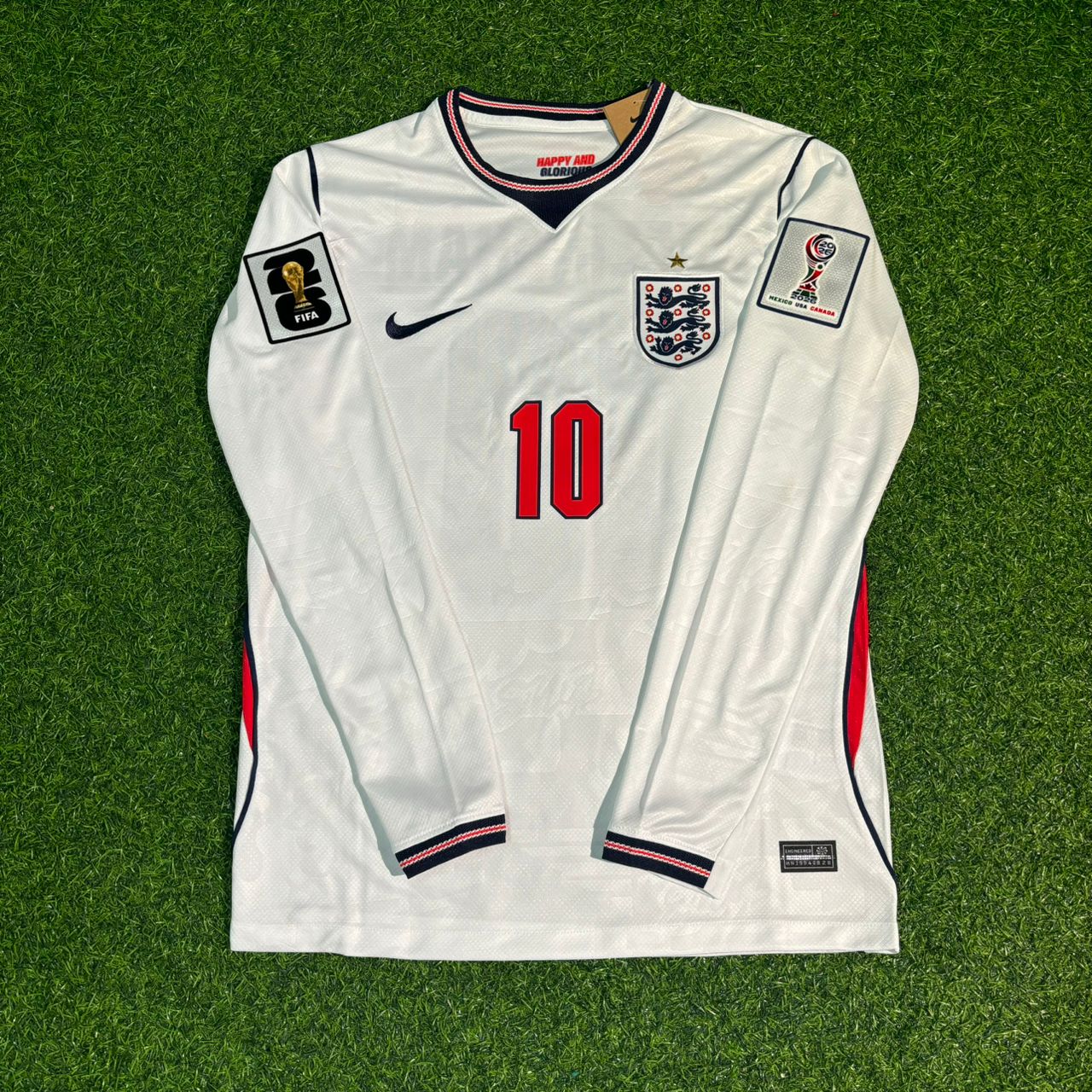 England National Team World Cup 2026 Jude Bellingham Long Sleeve Home White Football Soccer Kit Jersey