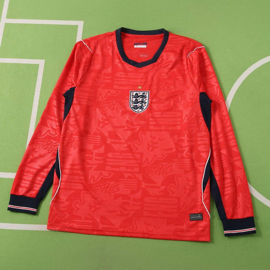 England National Team World Cup 2026 Long Sleeve Red Football Soccer Kit Jersey