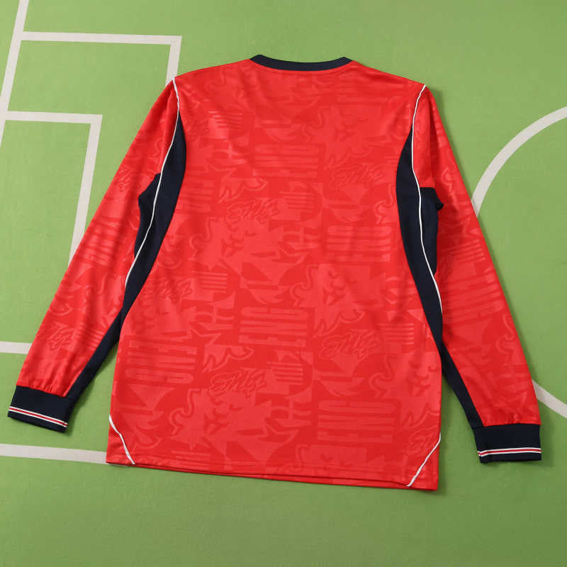 England National Team World Cup 2026 Long Sleeve Red Football Soccer Kit Jersey