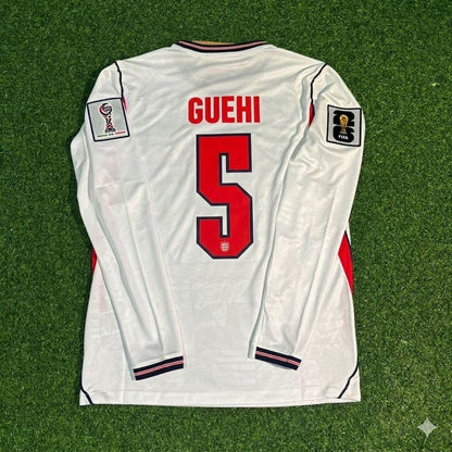 England National Team World Cup 2026 Marc Guéhi Long Sleeve Home White Football Soccer Kit Jersey