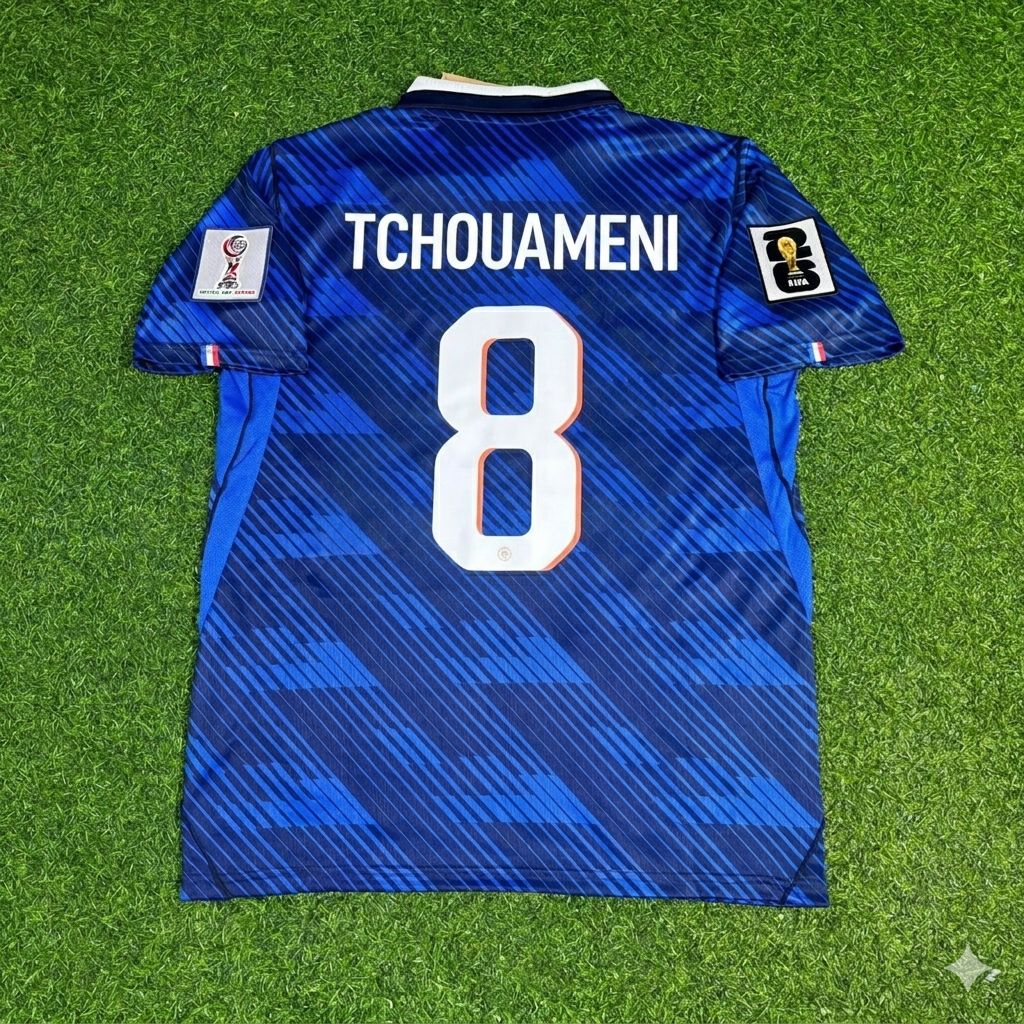 France National Team World Cup 2026 Aurélien Tchouaméni Home Blue Football Soccer Kit Jersey