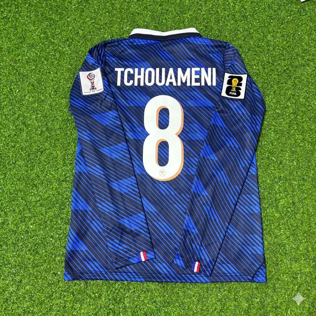 France National Team World Cup 2026 Aurélien Tchouaméni Long Sleeve Home Football Soccer Kit Jersey