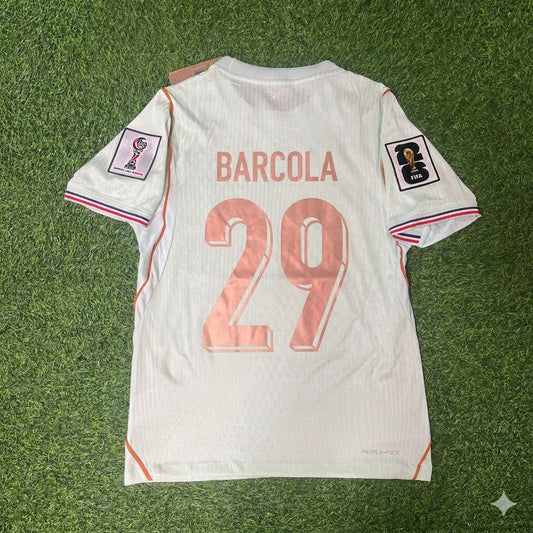 France National Team World Cup 2026 Bradley Barcola Away Football Soccer Kit Jersey