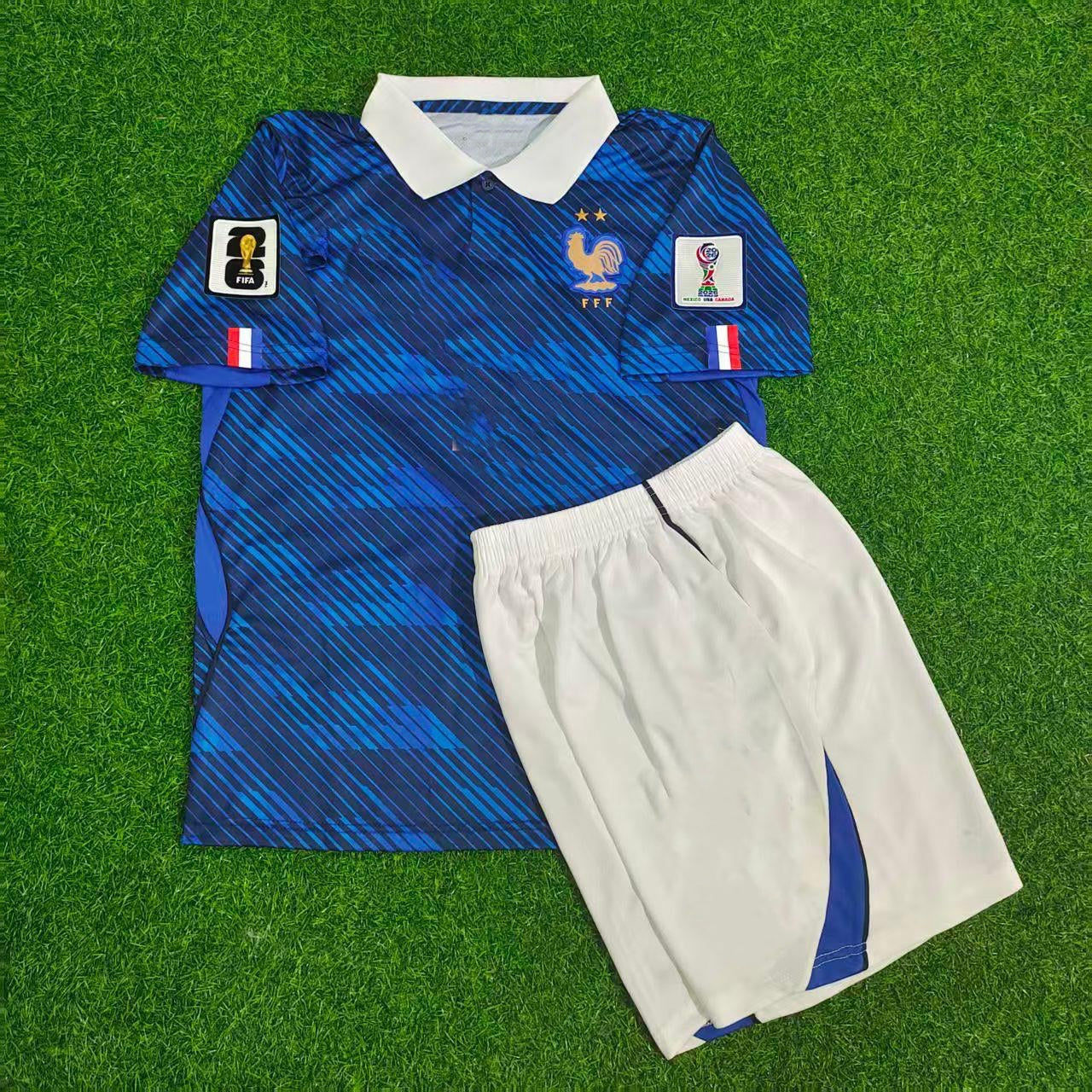 France National Team World Cup 2026 Children Home Blue Football Soccer Kit Jersey