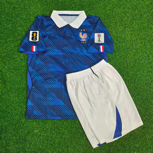 France National Team World Cup 2026 Children Home Blue Football Soccer Kit Jersey