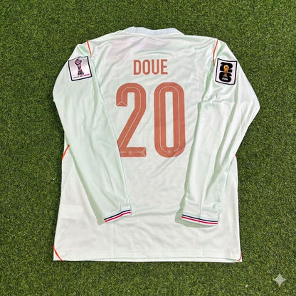 Frankreich Nationalmannschaft Weltmeisterschaft 2026 Désiré Doué Langarm Auswärtstrikot Fußball