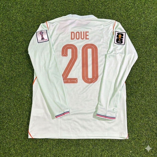 France National Team World Cup 2026 Désiré Doué Long Sleeve Away Football Soccer Kit Jersey