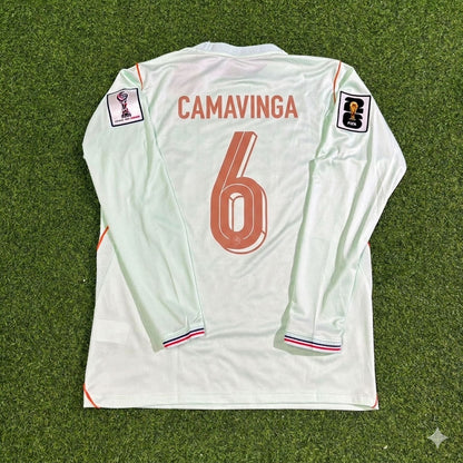 France National Team World Cup 2026 Eduardo Camavinga Long Sleeve Away Football Soccer Kit Jersey