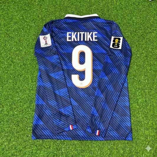 France National Team World Cup 2026 Hugo Ekitike Long Sleeve Home Football Soccer Kit Jersey
