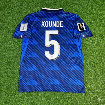 France National Team World Cup 2026 Jules Kounde Home Blue Football Soccer Kit Jersey