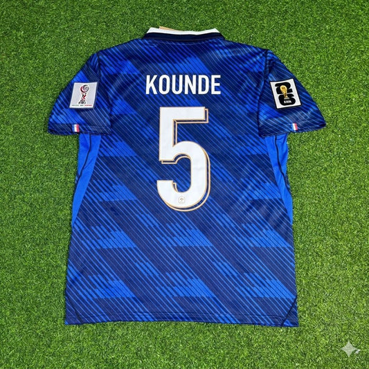 France National Team World Cup 2026 Jules Kounde Home Blue Football Soccer Kit Jersey