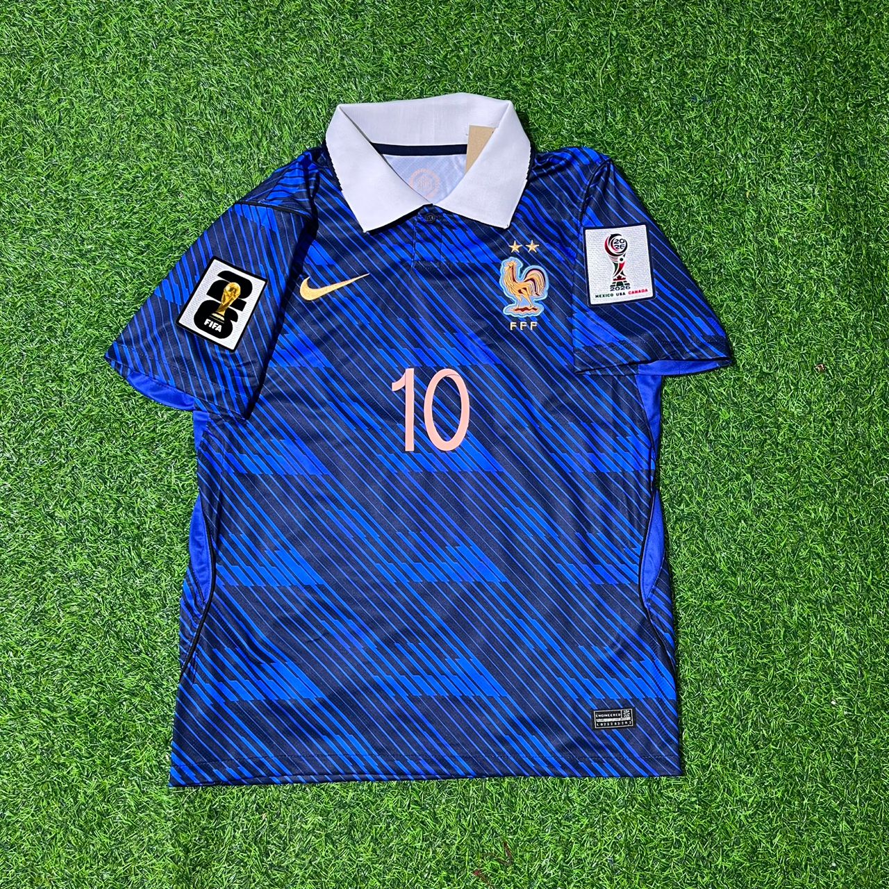 France National Team World Cup 2026 Kylian Mbappé Blue Football Soccer Kit Jersey