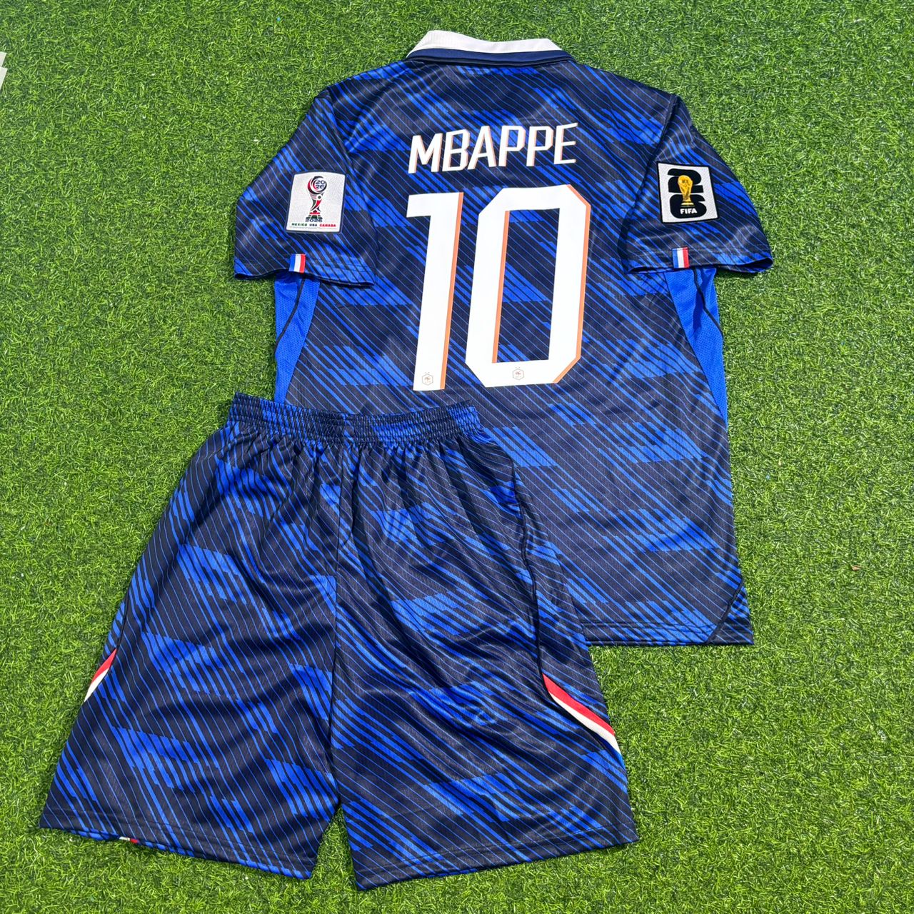 France National Team World Cup 2026 Kylian Mbappé Children Blue Football Soccer Kit Jersey