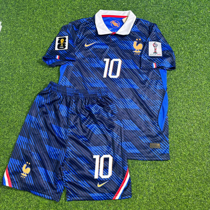 France National Team World Cup 2026 Kylian Mbappé Children Blue Football Soccer Kit Jersey