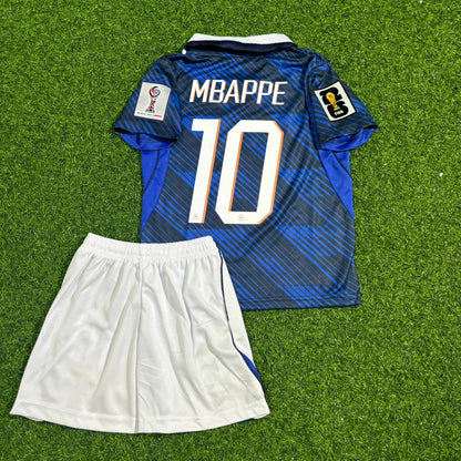 France National Team World Cup 2026 Kylian Mbappé Children Blue Football Soccer Kit Jersey