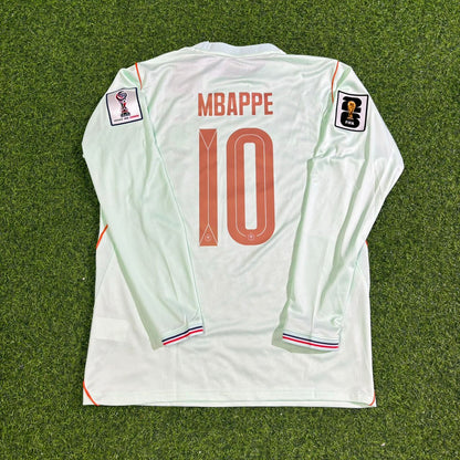 France National Team World Cup 2026 Kylian Mbappé Long Sleeve Away Football Soccer Kit Jersey