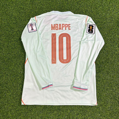 France National Team World Cup 2026 Kylian Mbappé Long Sleeve Away Football Soccer Kit Jersey