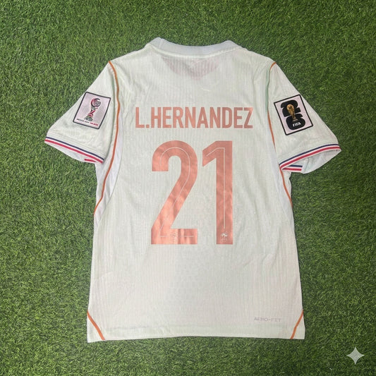 France National Team World Cup 2026 Lucas Hernandez Away Football Soccer Kit Jersey