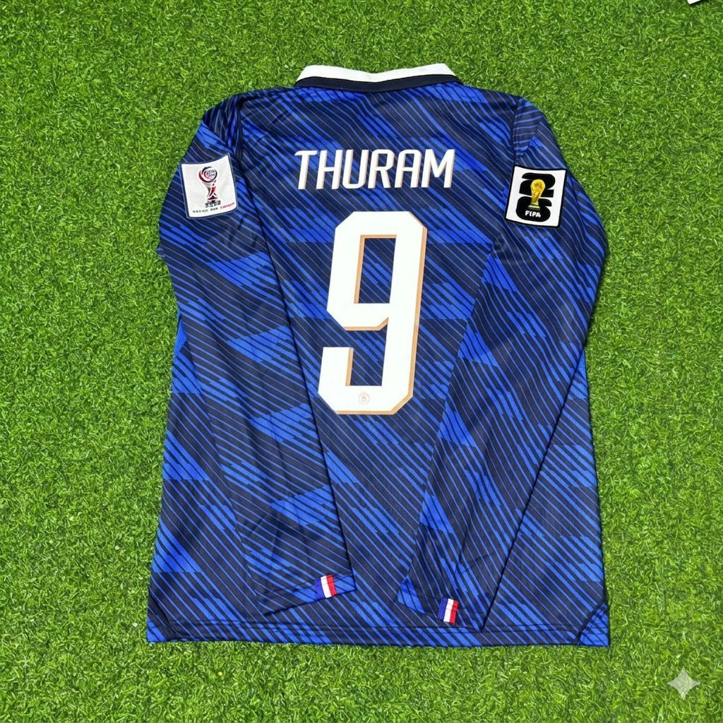 France National Team World Cup 2026 Marcus Thuram Long Sleeve Home Football Soccer Kit Jersey