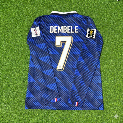 France National Team World Cup 2026 Ousmane Dembele Long Sleeve Home Football Soccer Kit Jersey