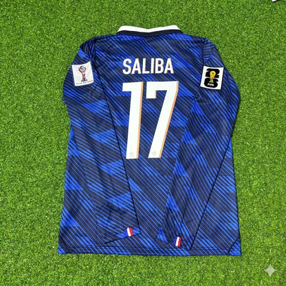 France National Team World Cup 2026 William Saliba Long Sleeve Home Football Soccer Kit Jersey