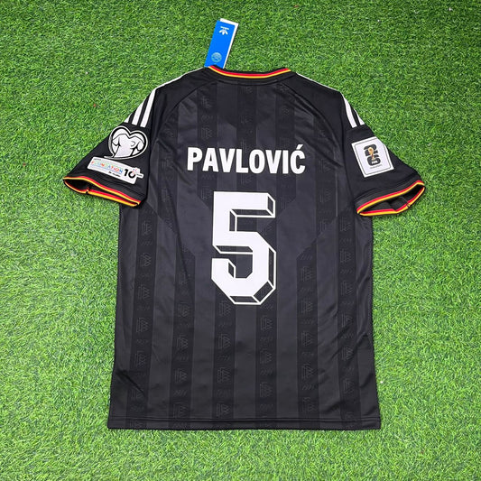 Germany National Team World Cup 2026 Aleksandar Pavlović # Black Football Soccer Kit Jersey