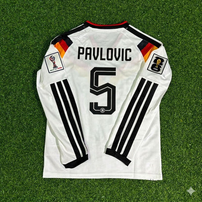 Germany National Team World Cup 2026 Aleksandar Pavlovic Long Sleeve Home Football Soccer Kit Jersey