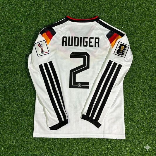 Germany National Team World Cup 2026 Antonio Rüdiger Long Sleeve Home Football Soccer Kit Jersey