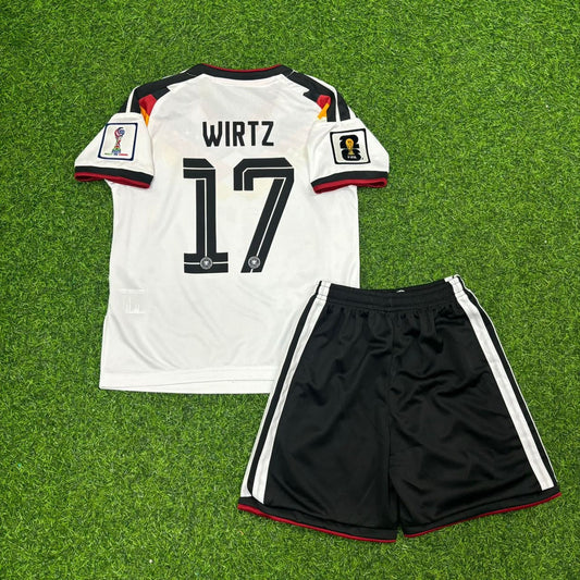 Germany World Cup 2026 Florian Wirtz Home Children football soccer kit jersey back view
