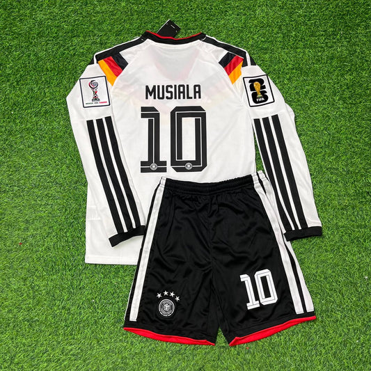 Germany National Team World Cup 2026 Jamal Musiala Long Sleeve Children Home Football Soccer Kit Jersey